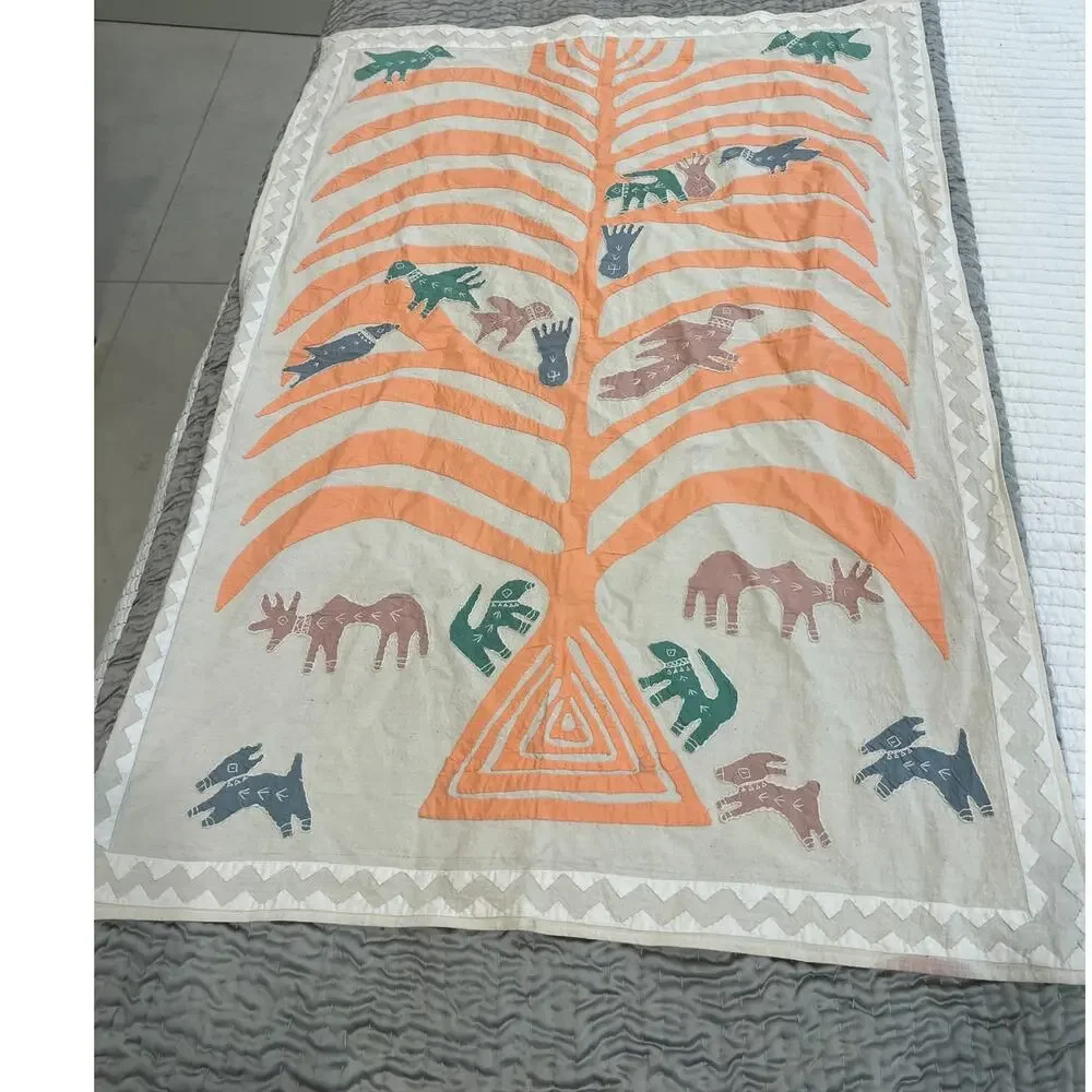 Curiosity egyptian folk art tapestry Tree of Life 3X2.5